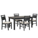 Sable Crest 5 Piece Rectangle Dining Table & 4 Chairs-Black