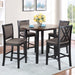 Potomac 42" Round Counter Table & 4 Chairs -Brown/Black