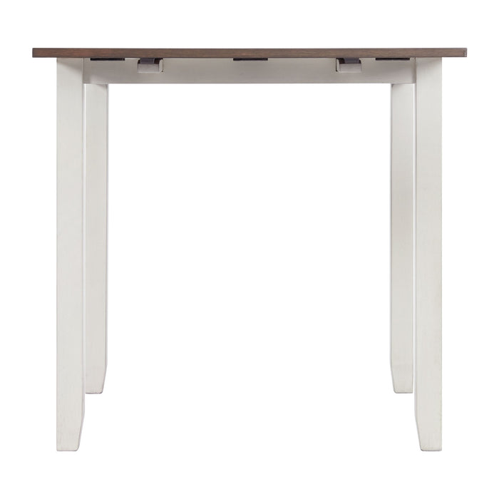 Martin 3 pc Drop Leaf Dining Set (Dark Brown Top - White Base) - Sweet Furniture (Columbus, Ohio)