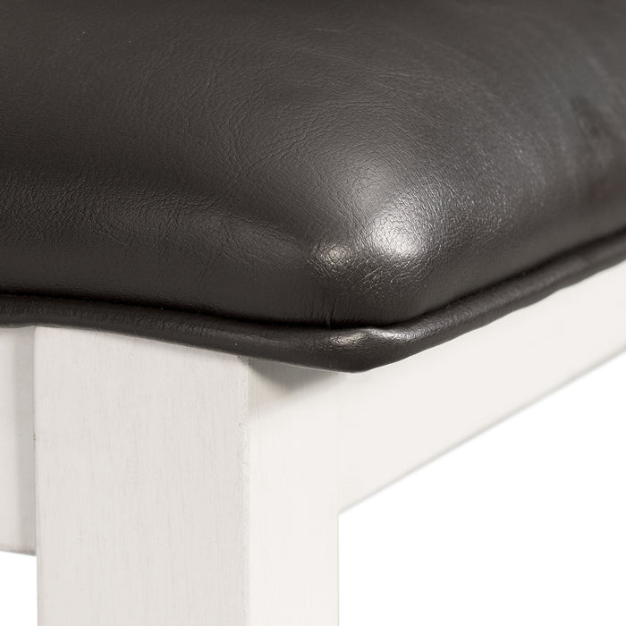 Martin 3 pc Drop Leaf Dining Set (Dark Brown Top - White Base) - Sweet Furniture (Columbus, Ohio)