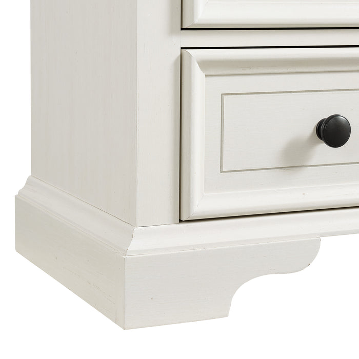 Eastwood Youth Dresser and Mirror Set in Brown and Off-White