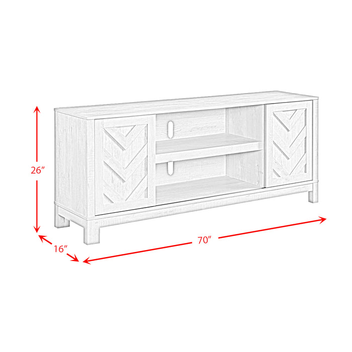 Eleanor 70" TV Stand with Sliding Door in White