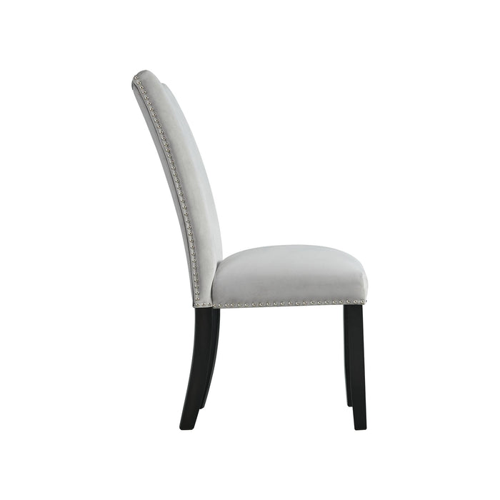 Francesca Gray Velvet Side Chair set of 2