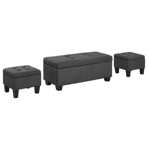 Ethan 3PK Storage Ottoman in Charcoal image