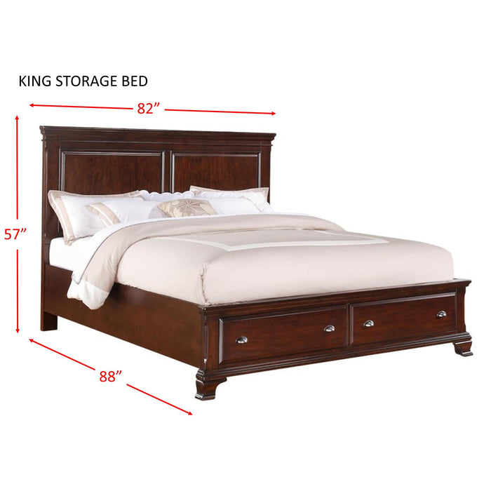 Canton Cherry King Storage Bed