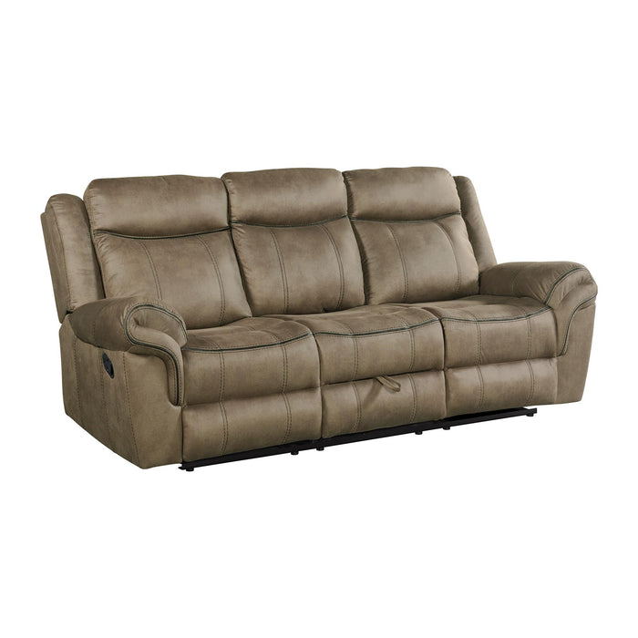 Sorrento Motion Sofa with Dropdown in T101 Brown - Sweet Furniture (Columbus, Ohio)