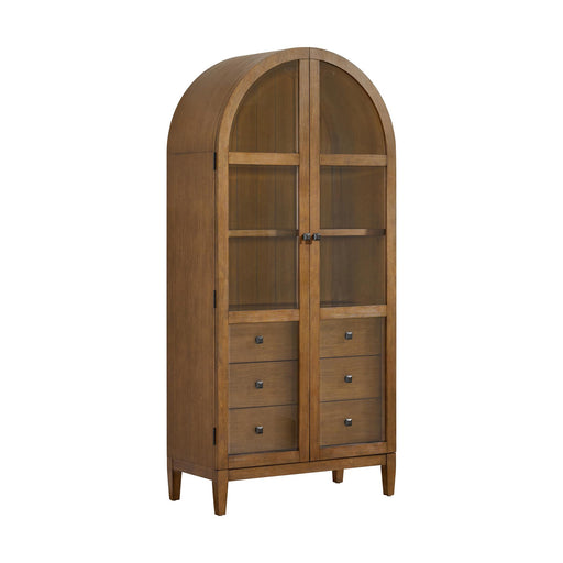 Portico Display Cabinet in Brown Oak - Sweet Furniture (Columbus, Ohio)