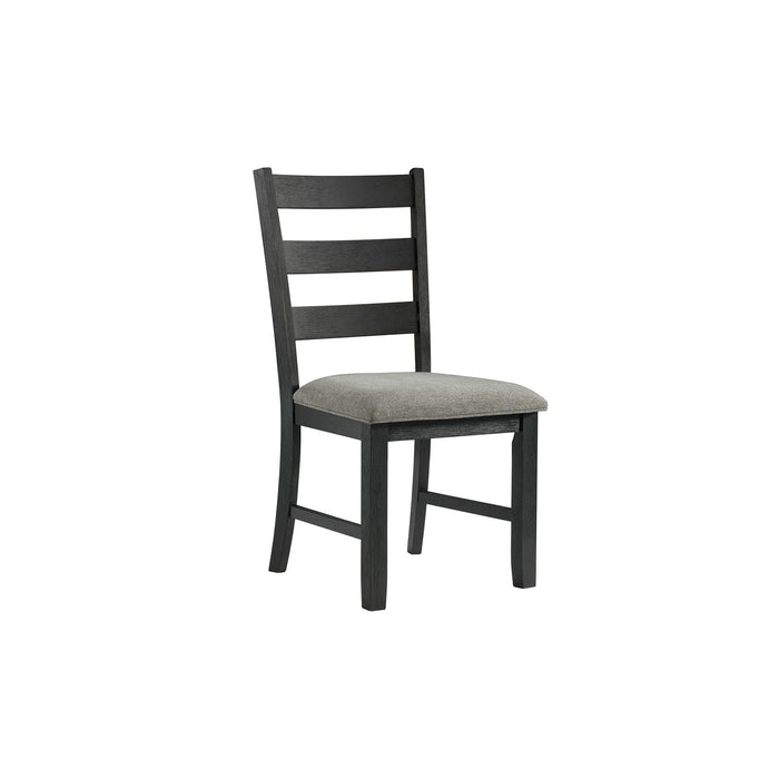 Martin Dining Side Chair with Grey Fabric - Black Finish (2 Per Carton) - Sweet Furniture (Columbus, Ohio)