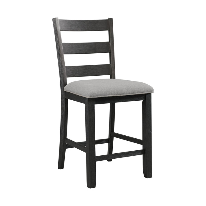 Martin Counter Side Chair with Grey Fabric - Black Finish (2 Per Carton) - Sweet Furniture (Columbus, Ohio)