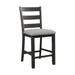 Martin Counter Side Chair with Grey Fabric - Black Finish (2 Per Carton) - Sweet Furniture (Columbus, Ohio)