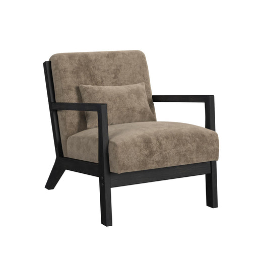 Marina Chair with kidney pillow in Langley Cocoa and Brushed Espresso Finish - Sweet Furniture (Columbus, Ohio)
