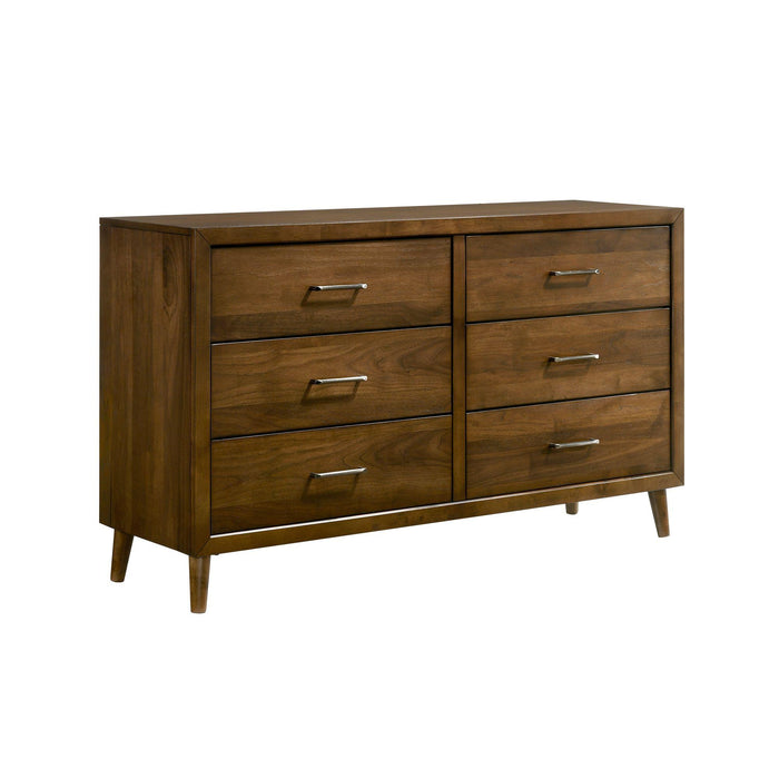 Malibu 6-Drawer Dresser in Walnut - Sweet Furniture (Columbus, Ohio)