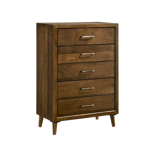 Malibu 5-Drawer Chest in Walnut - Sweet Furniture (Columbus, Ohio)