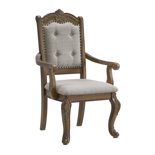 Madison Park Dining Arm Chair with Beige Fabric in Walnut (2 Per Carton) - Sweet Furniture (Columbus, Ohio)