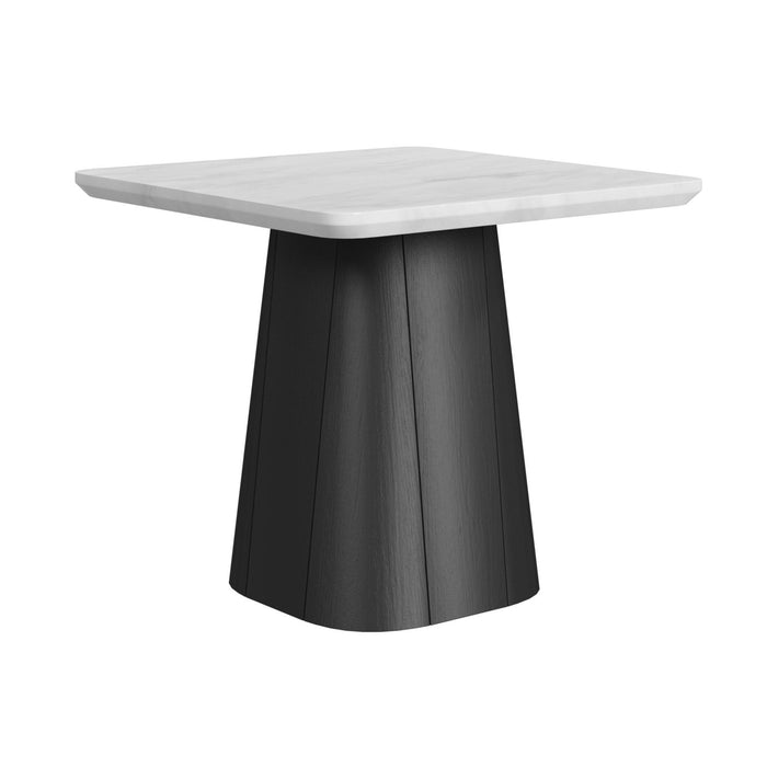 Edison End Table in White and Black