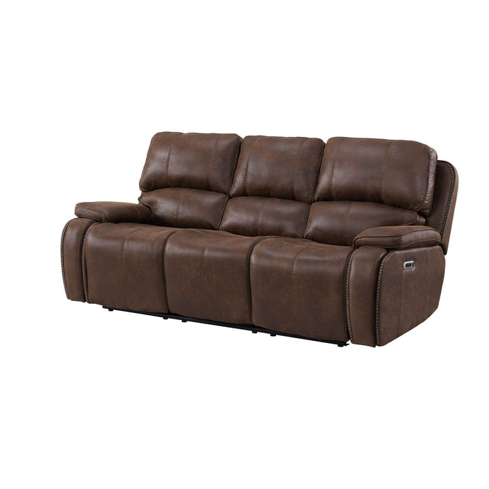 Atlantis Power Motion Sofa with Power Motion Head Recliner in Heritage Brown - Sweet Furniture (Columbus, Ohio)