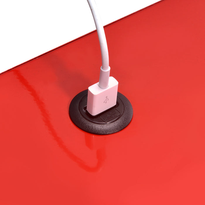 Ember Nightstand (C-1094) RED NIGHTSTAND W/ USB - Sweet Furniture (Columbus, Ohio)