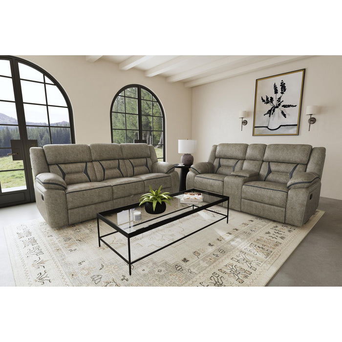 Engage Motion Loveseat with Console in Corral Grey - Sweet Furniture (Columbus, Ohio)