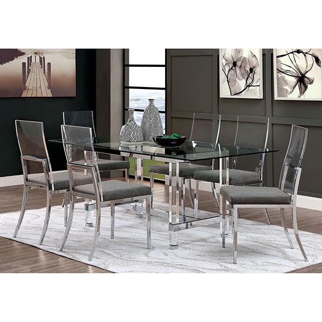 Casper 7 Pc Dining Table Set Chrome