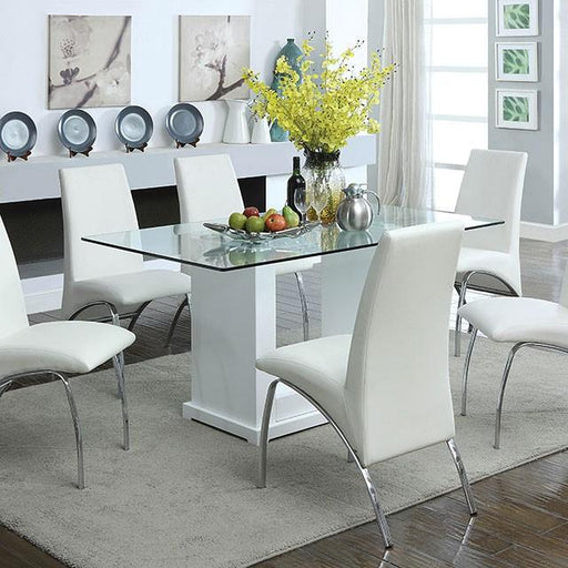 Eva White/Clear Dining Table - Sweet Furniture (Columbus, Ohio)
