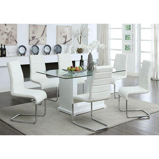 Eva White/Clear Dining Table - Sweet Furniture (Columbus, Ohio)