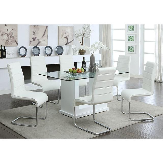 Eva White/Clear Dining Table - Sweet Furniture (Columbus, Ohio)