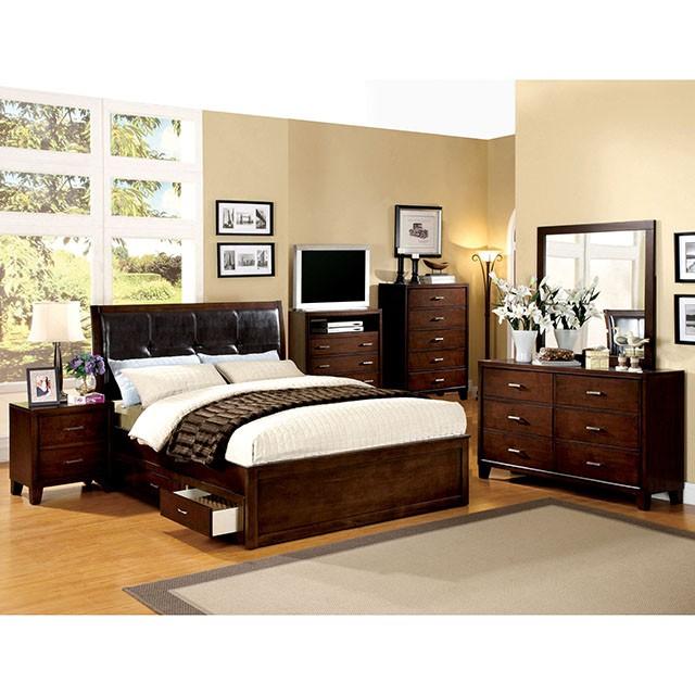 Enrico Full Queen Bed Brown, Black, & Cherry - Sweet Furniture (Columbus, Ohio)