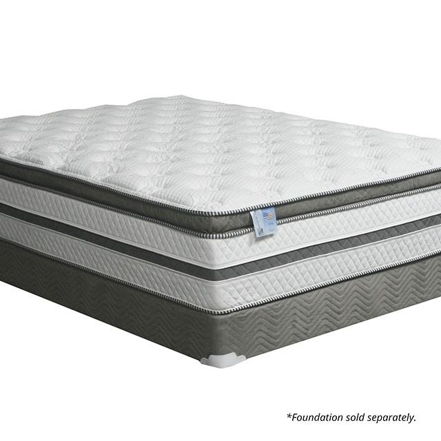 SIDDALEE White/Gray 16" Euro Pillow Top Mattress, Queen - Sweet Furniture (Columbus, Ohio)
