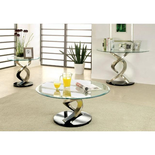 NOVA Satin Plated/Black End Table image