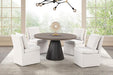 Broager 5 Pc Dining Table Set (White Caster Chairs) Rustic Oak - Sweet Furniture (Columbus, Ohio)