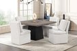 Broager 5 Pc Dining Table Set (White Swivel Chairs) - Sweet Furniture (Columbus, Ohio)