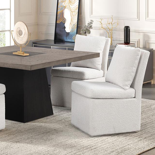 Broager 5 Pc Dining Table Set (White Swivel Chairs) - Sweet Furniture (Columbus, Ohio)
