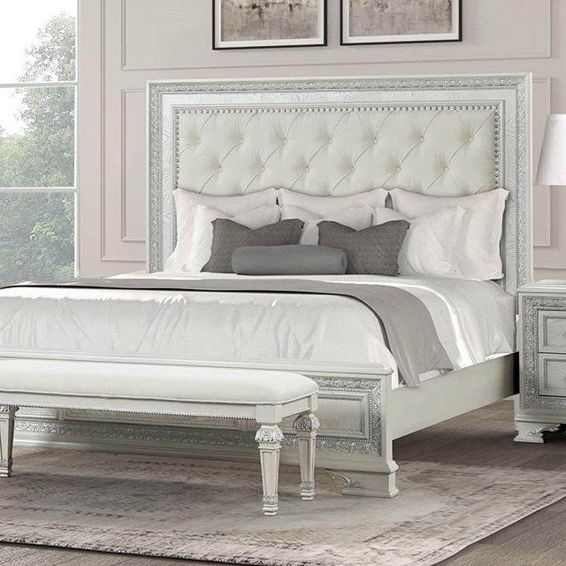 Stella Mia E.King & Queen Bed White & White - Sweet Furniture (Columbus, Ohio)