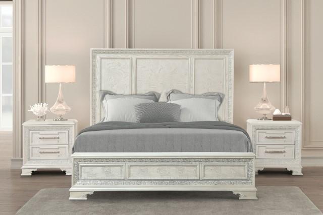 Stella Mia E.King & Queen Bed White & White - Sweet Furniture (Columbus, Ohio)