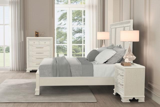 Stella Mia E.King & Queen Bed White & White - Sweet Furniture (Columbus, Ohio)