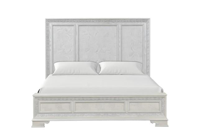 Stella Mia E.King & Queen Bed White & White - Sweet Furniture (Columbus, Ohio)