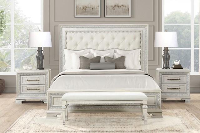 Stella Mia E.King & Queen Bed White & White - Sweet Furniture (Columbus, Ohio)