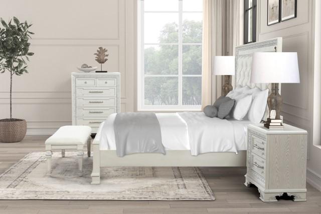 Stella Mia E.King & Queen Bed White & White - Sweet Furniture (Columbus, Ohio)