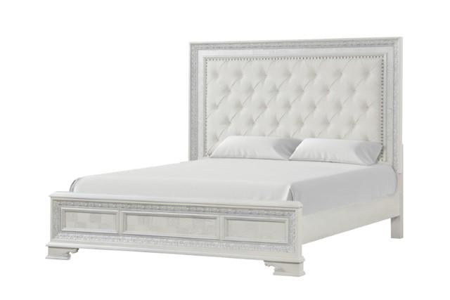 Stella Mia E.King & Queen Bed White & White - Sweet Furniture (Columbus, Ohio)