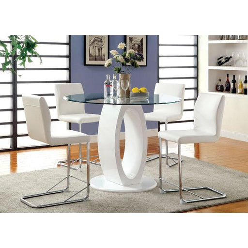 LODIA II White Round Counter Ht. Table - Sweet Furniture (Columbus, Ohio)