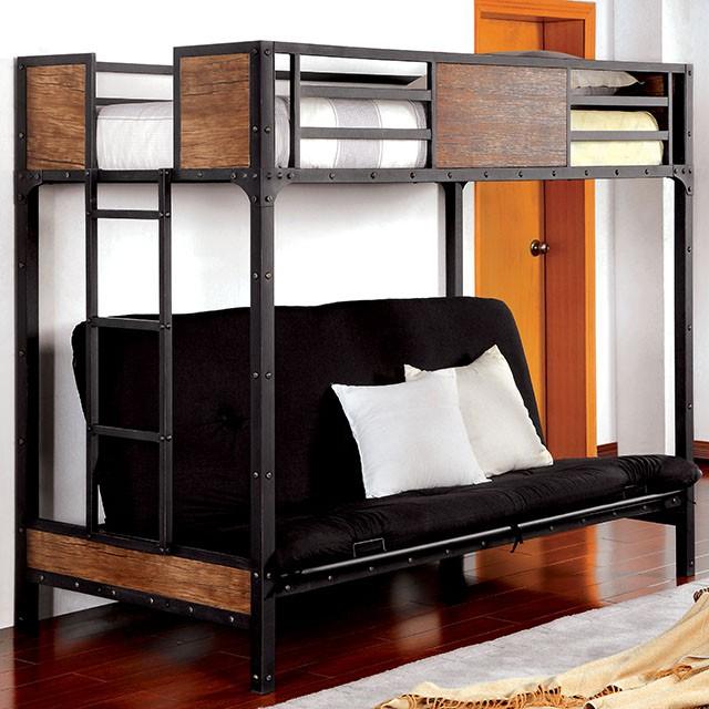 CLAPTON Black Twin Bed w/ Futon Base image