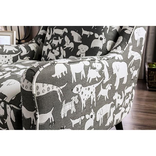 Patricia Ivory/Black Animal Pattern Chair - Sweet Furniture (Columbus, Ohio)