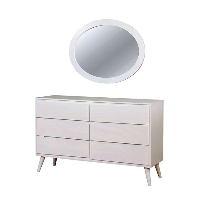 LENNART II White Oval Mirror - Sweet Furniture (Columbus, Ohio)