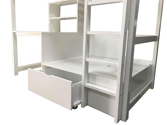 CALLISTUS Twin Workstation Loft Bed, White