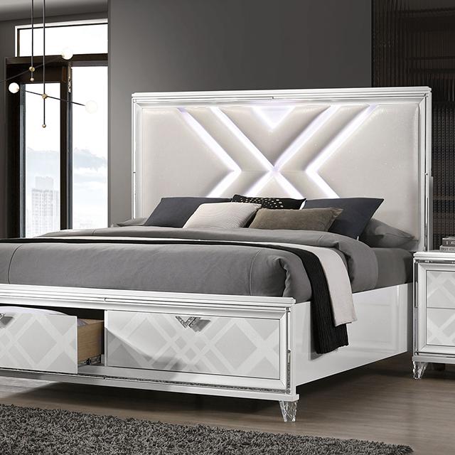 Emmeline 4 & 5 Piece Queen Bedroom Set Gray & White - Sweet Furniture (Columbus, Ohio)