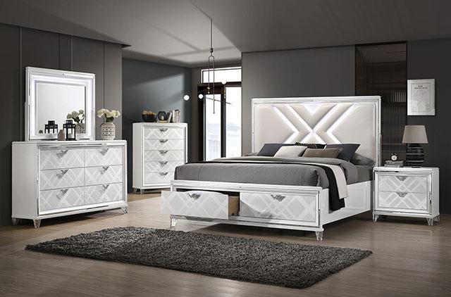 Emmeline 4 & 5 Piece Queen Bedroom Set Gray & White - Sweet Furniture (Columbus, Ohio)