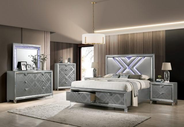 Emmeline 4 & 5 Piece Queen Bedroom Set Gray & White - Sweet Furniture (Columbus, Ohio)