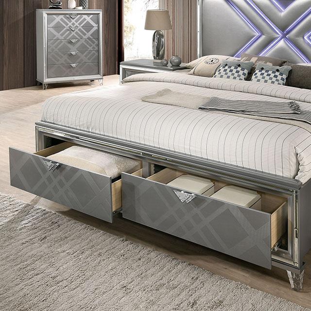 Emmeline 4 & 5 Piece Queen Bedroom Set Gray & White - Sweet Furniture (Columbus, Ohio)