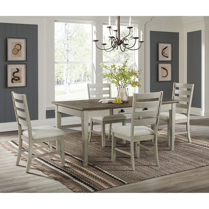 Farmington Rectangular Dining Table in Medium Brown and Washed Stone - Sweet Furniture (Columbus, Ohio)