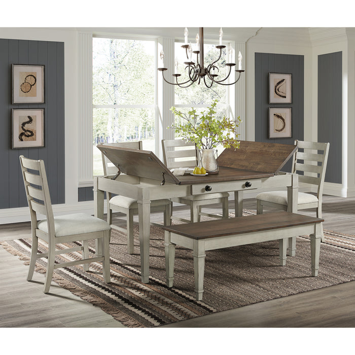 Farmington Rectangular Dining Table in Medium Brown and Washed Stone - Sweet Furniture (Columbus, Ohio)